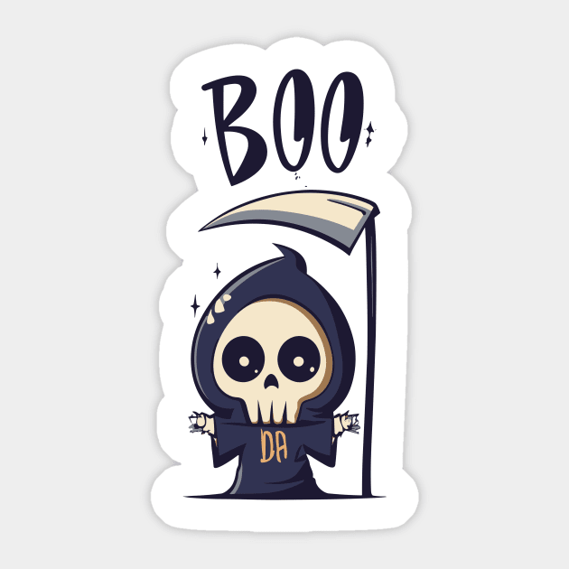 Grim Reaper Boo Sticker by kknows